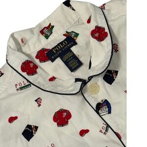 Polo‎ Ralph Lauren Stadium 1992 Print Sleepwear Top Pajama Shirt Mens Large